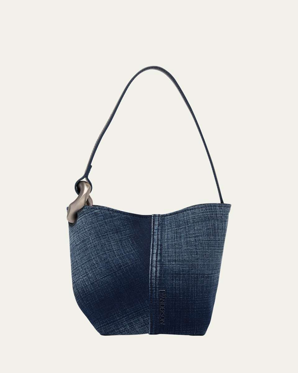 Corner Small Acid Wash Denim Bucket Bag